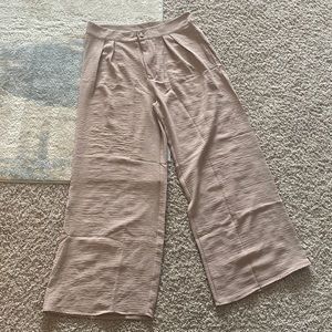 Tan high waisted loose linen pants